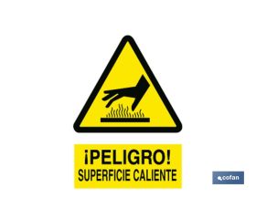 Cuidado Superficie Caliente. El diseño de la señal puede variar, pero en ningún caso se variará el significado de la misma.