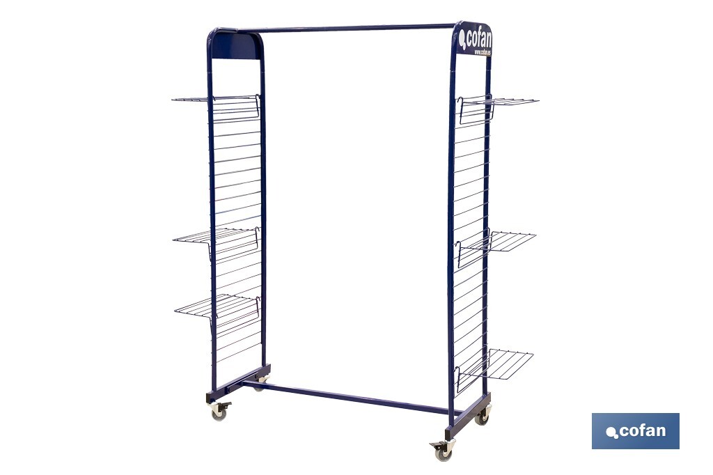 EXPOSITOR C/RUEDAS PARA ROPA Y CALZADO