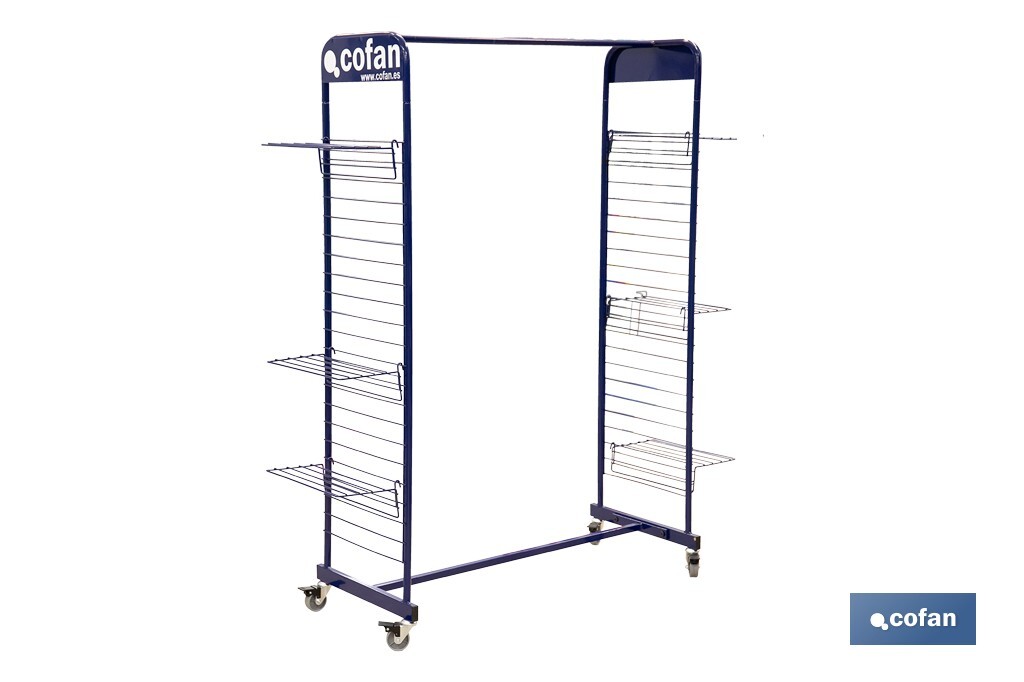 EXPOSITOR C/RUEDAS PARA ROPA Y CALZADO
