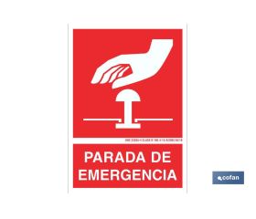 Parada de emergencia Pictograma + Texto