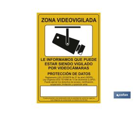 Señal de videovigilancia. El diseño de la señal puede variar, pero en ningún caso se variará el significado de la misma.