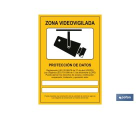Señal de videovigilancia. El diseño de la señal puede variar, pero en ningún caso se variará el significado de la misma.