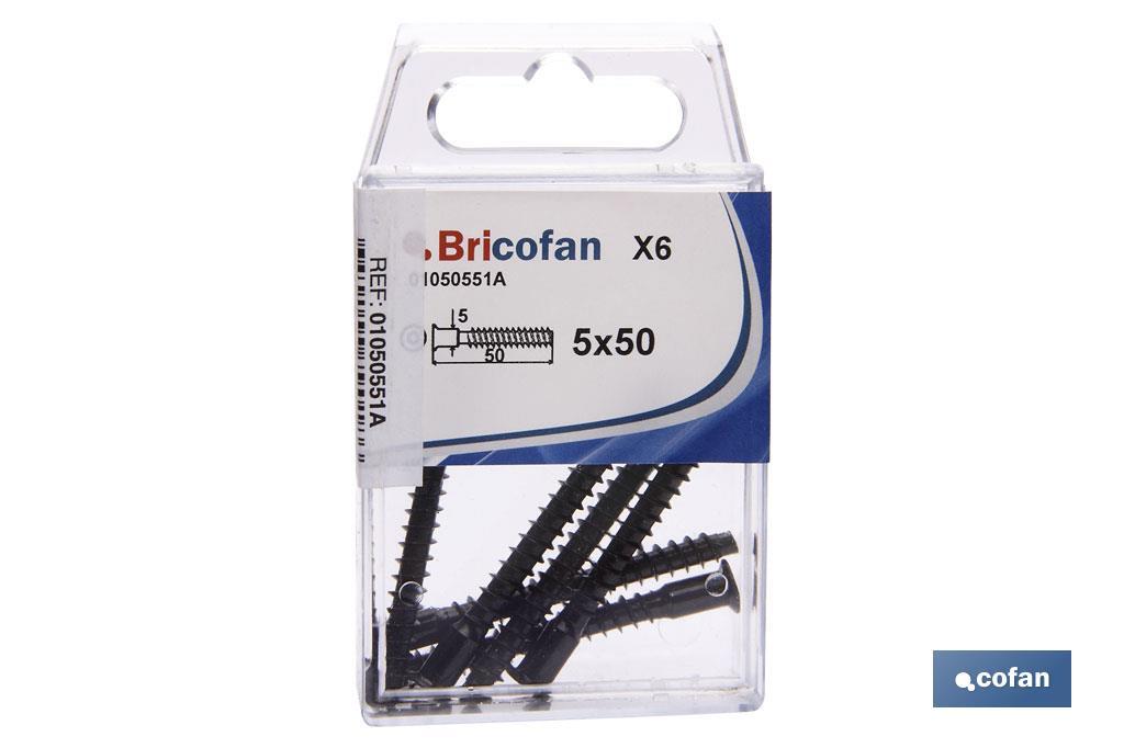 BL 6 UDS TORNILLO ENSAMBLAR NEGRO 5 X 50