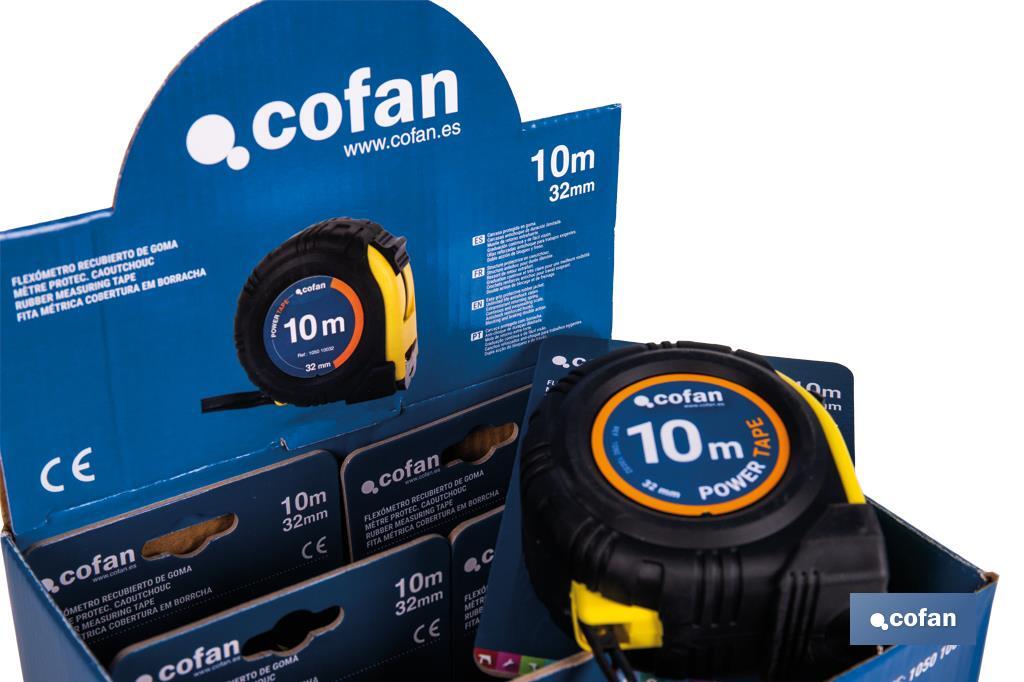 EXPOSITOR DE FLEXÓMETROS CON PROTECCIÓN DE GOMA 32 MM X 10 M 6 UDS.