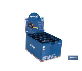 EXPOSITOR DE FLEXÓMETROS ANTIDESLIZANTES 19 MM X 5 M 12 UDS.