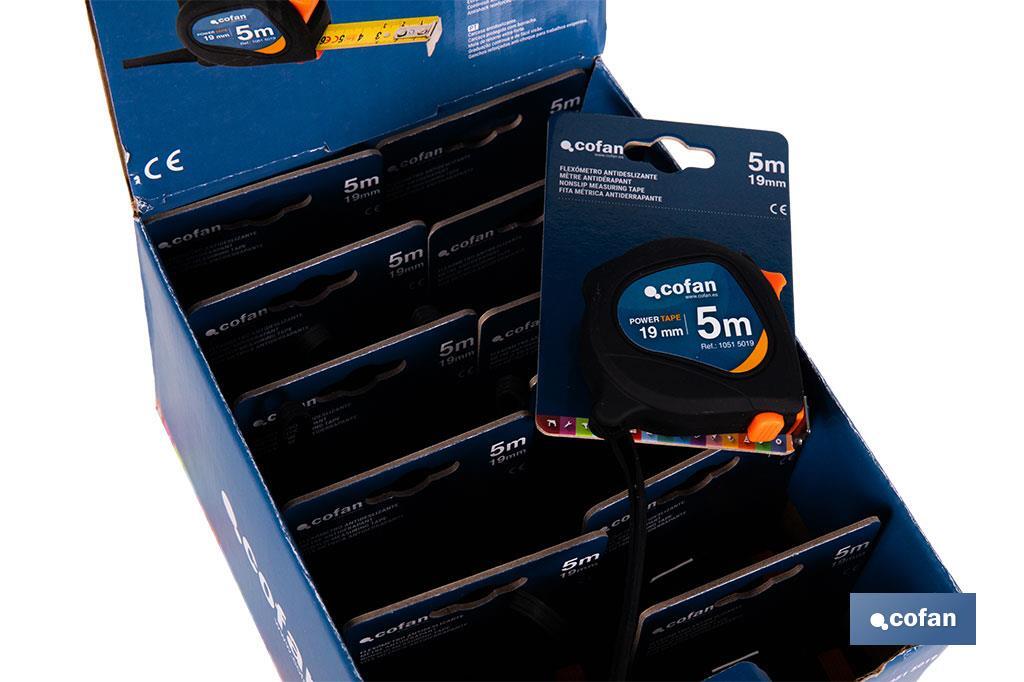 EXPOSITOR DE FLEXÓMETROS ANTIDESLIZANTES 19 MM X 5 M 12 UDS.