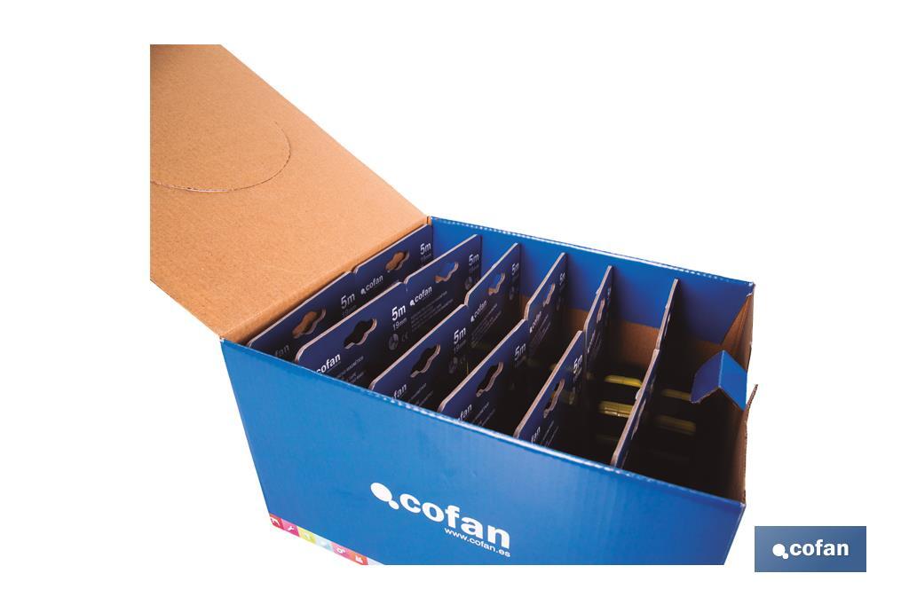 EXPOSITOR DE FLEXÓMETROS MAGNÉTICOS 19 MM X 5 M 12 UDS.