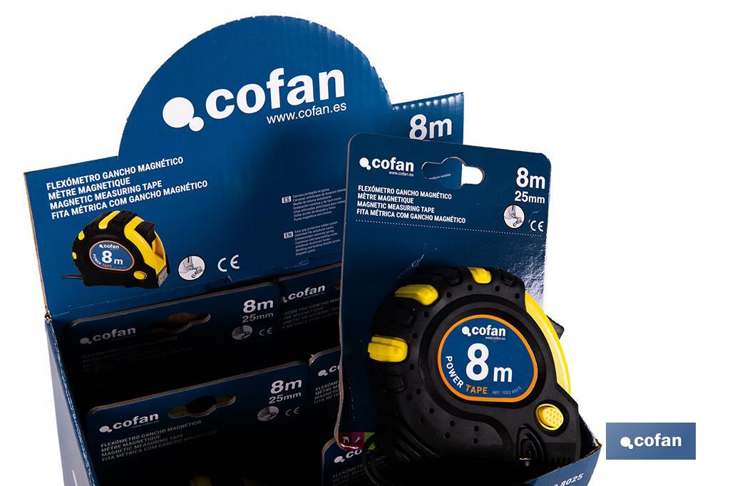 EXPOSITOR DE FLEXÓMETROS MAGNÉTICOS 25 MM X 8 M 6 UDS.