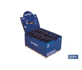 EXPOSITOR FLEXÓMETRO ESTÁNDAR 25 MM X 5 M 12 UDS.