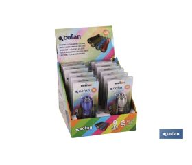 Expositor 12 uds Linterna 9 LED COLORES