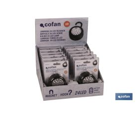 Expositor 12 uds Lámpara 24 led Redonda