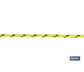 CORDÓN TRENZADO HIPPIE AMARILLO/NEGRO 3MM X 25 M