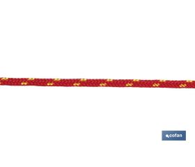 CORDÓN TRENZADO HIPPIE ROJO/AMARILLO 3MM X 25 M