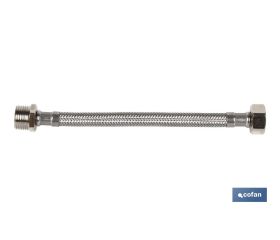 Conexión Flexible | Macho/Hembra | Acero Inoxidable | M 3/8 - H 3/8 | 40 cm de Longitud | Para lavabo, grifo y cocina