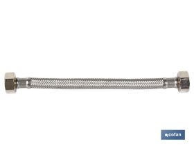 Conexión Flexible | Hembra/Hembra | Acero Inoxidable | H 1/2- H 3/8 | 40 cm de Longitud | Para lavabo, grifo y cocina