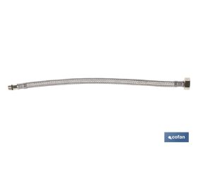 Conexión Flexible | Macho/Hembra | Acero Inoxidable | M 10x1 - H 1/2 | 35 cm de Longitud | Para lavabo, grifo y cocina