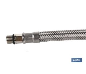 CONEXIÓN FLEXIBLE INOX M10x1 - H1/2 35 CM.