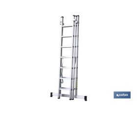 ESCALERA ALUMINIO TRIPLE 11 PELDAÑOS 3,00 + 3,00 + 3,00 M