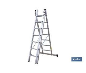 ESCALERA ALUMINIO TRIPLE 11 PELDAÑOS 3,00 + 3,00 + 3,00 M