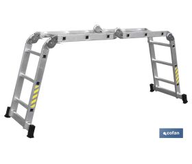 Escalera aluminio multiusos | Con 4 x 3 peldaños y 3,25 metros de longitud | Normativa EN 131 y 150 kilos