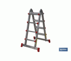 Escalera de Aluminio multiposición | Unidades de 4 tramos x 4 peldaños y 4 tramos x 5 peldaños | Normativa EN 131 y 150 kilos