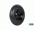 Rueda para carretilla de obra Neumática  con Varillas | Ø del eje en 20 mm | Diámetro rueda Ø 370 mm | Peso máximo 120 kg