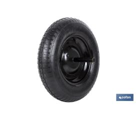 Rueda para carretilla de obra Neumática  con Varillas | Ø del eje en 20 mm | Diámetro rueda Ø 370 mm | Peso máximo 120 kg