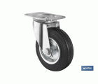 Rueda de goma y metal con placa giratoria | Con diámetros desde 80 mm hasta 125 mm | Para pesos desde 80 kg hasta 150 kg