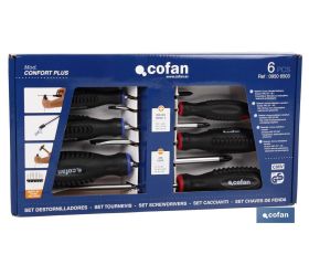Caja de 3 destornilladores planos y 3 destornilladores Phillips | Modelo Comfort plus