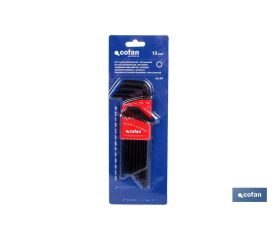 SET 13 LLAVES ALLEN DE BOLA (PULGADAS) 0.05-3/8