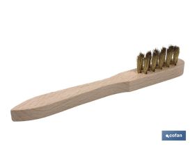 Cepillo de alambre latonado para bujías| 3 filas de alambre | Longitud 150 mm