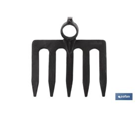 Rastrillo con dientes para piedras | Fabricado en acero forjado en una sola pieza | Medidas del rastrillo de 200 x 165 mm