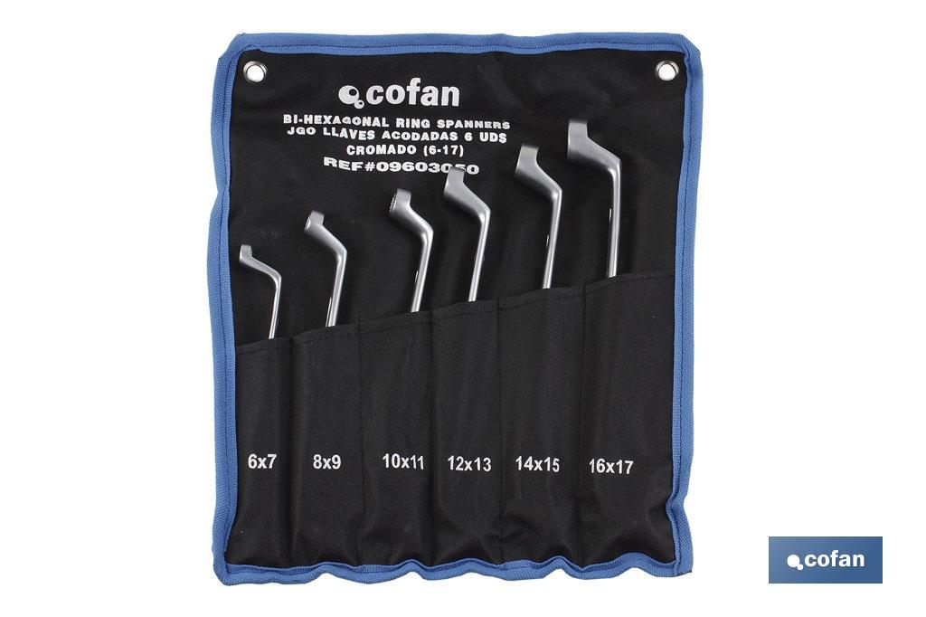 SET 6 PCS LLAVES ACODADAS DE 6-7 A 16-17