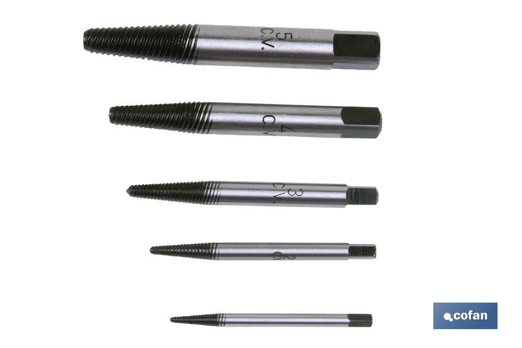 JGO. 8 MACHOS IZQUIERDA (Extractor tornillos)