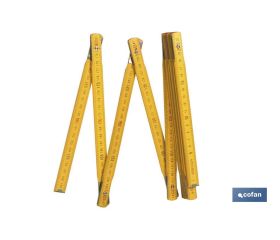 Metro de madera plegable | Regla para carpintería | Medida máxima de la regla: 2 metros