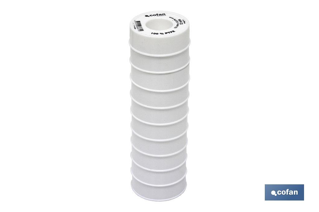 ROLLO 12 MTS CINTA PTFE DE 12mm X 0,076mm