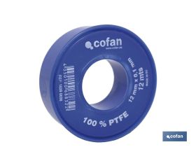 ROLLO 12 MTS CINTA PTFE DE 12mm X 0,10mm