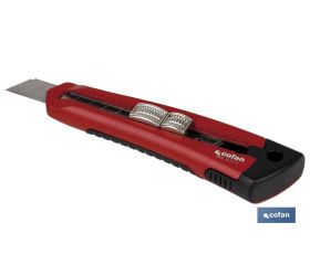 Cúter profesional | Cúter ergonómico y ligero | Medidas de la hoja: 18 mm