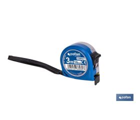 Flexómetro estándar | Carcasa resistente de ABS | Botón de bloqueo | Gancho no magnético | Funda antichoque | Disponible con cinta de 3, 5 y 8 metros de longitud