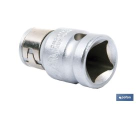 Adaptador de carraca para puntas 5/6 | Fabricado en acero al cromo vanadio | Medidas del adaptador de 3/8
