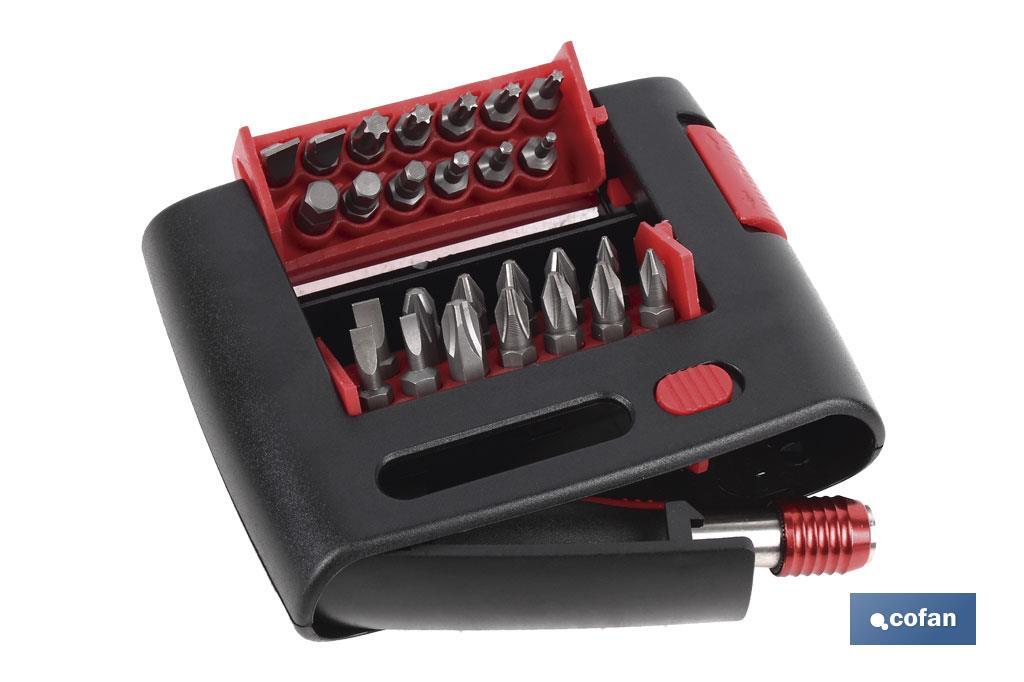 SET PUNTAS  PH, PZ, TORX, SL, HEX  (27 pcs.)