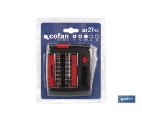 SET PUNTAS  PH, PZ, TORX, SL, HEX  (27 pcs.)