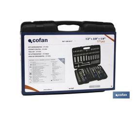 MALETIN 171 PCS PROFESIONAL 1/2, 3/8 Y 1/4