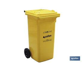 CONTENEDOR 2 RUEDAS 120 LITROS COLOR AMARILLO