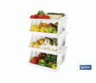 Verdulero con 3 Cestas | En Color Blanco | Medida: 62 x 39 x 32 cm