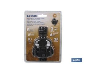 LINTERNA LED DE CABEZA ZOOM 3 FUNCIONES