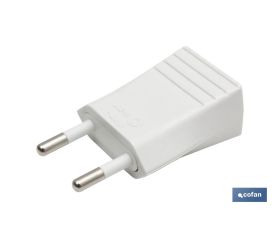 Clavija Bipolar de espiga | 10 A - 250 V | Color Blanco