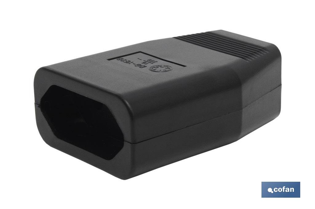 BASE ENCHUFE BIPOLAR AEREA NEGRA (10A-250V)