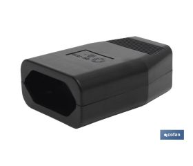 BASE ENCHUFE BIPOLAR AEREA NEGRA (10A-250V)
