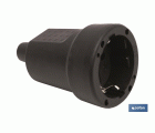 Base enchufe aérea Plug de goma | 16 A - 250 V | Color Negro